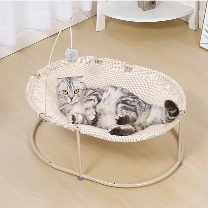 Round Cat Bed Pet Breathable Cat Nest Hammock Handmade Cat Chair with Toys Hammock Bed for Cats