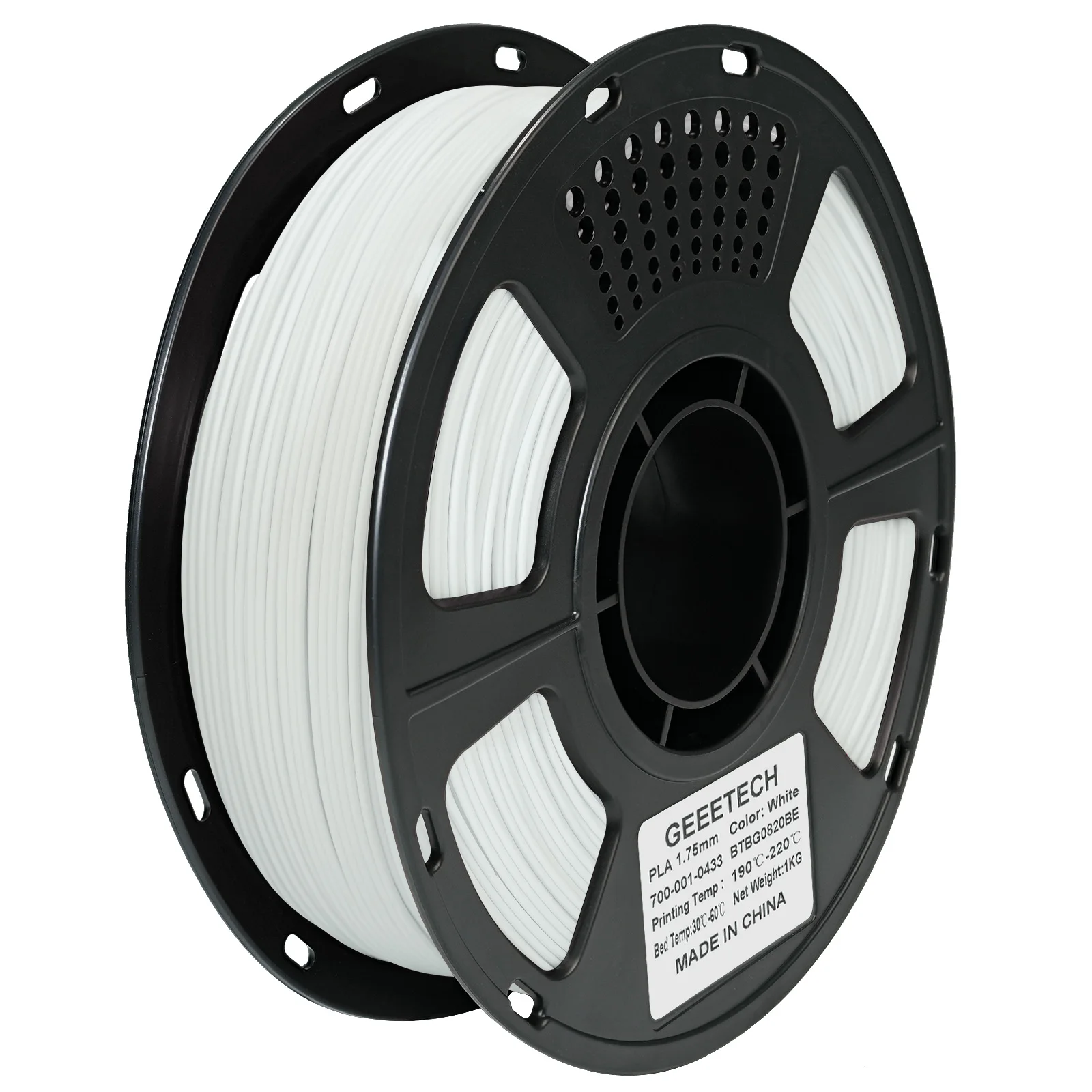 Geeetech Pure PLA Filament 1.75mm, 1KG (2.2LBS), Tangle-Free 3D Printer Filament, ±0.03mm High Precision, Vacuum Sealed, Eco-Fri