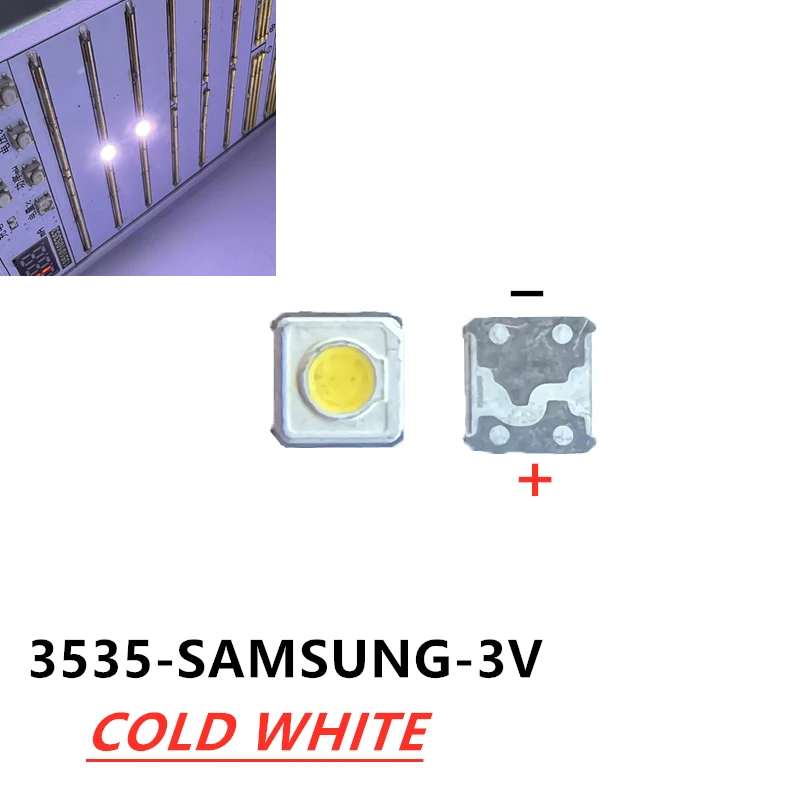 100pcs LED 3537 3535 Light Beads Cool white High Power 1W 3V 110LM For SAMSUNG Original LED LCD TV Backlight Application