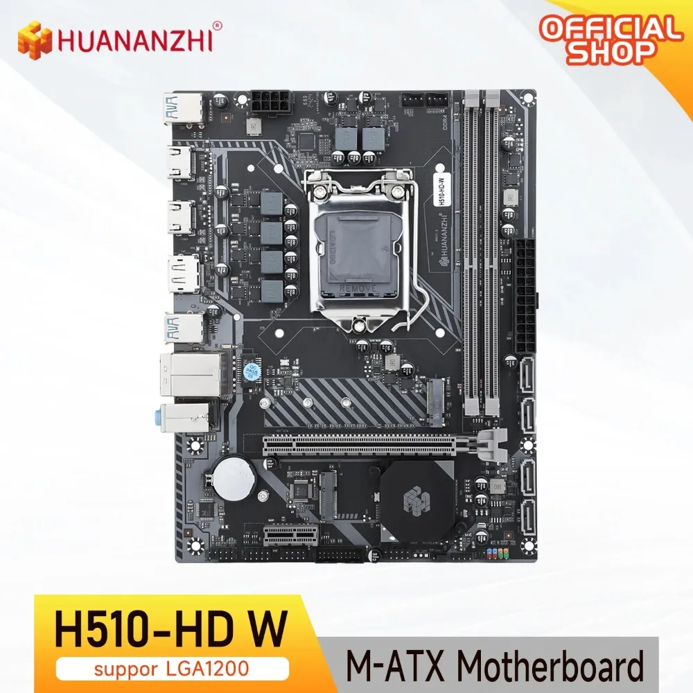 HUANANZHI H510 HD W M-ATX Motherboard Intel LGA 1200 Support 10 11 generation i3 i5 i7 DDR4 2400 2666 2933MHz 64G M.2 NVME - view 2