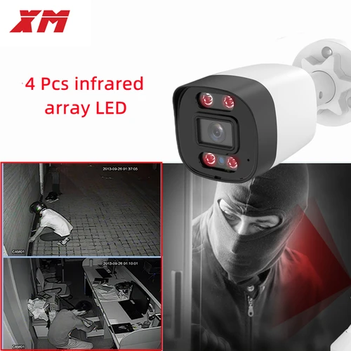 Imagen 2 del producto HD 2MP 5MP AHD XVI/CVI/TVI/CVBS cámara tipo bala de seguridad exterior interior resistente a la intemperie 4 Uds matriz de LED IR para sistema CCTV DVR