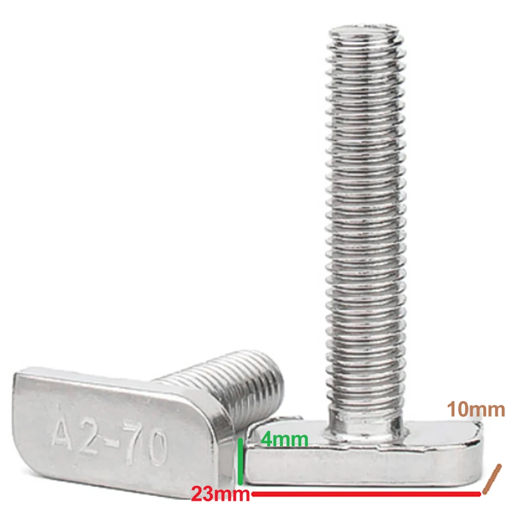 T Type Screw & Flange Nut Set  10 Pieces  304 Stainless Steel  Suitable for Photovoltaic Module  Ensures Stable Structure