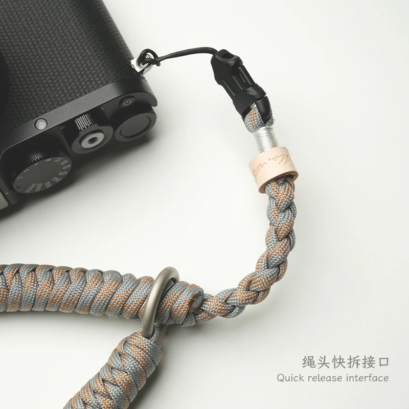 Mr. Stone Exclusieve Twine-serie, snelkoppelingsinterface, handgeweven camerariem voor Sony Leica Q3, ophangkoord, handkoord.