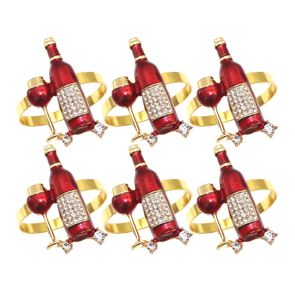 

6 Pcs Napkin Ring Set Dining Table Decor and Accessories Modern Decorative Serviette Buckle Hotel Delicate Elegant Rings Chic
