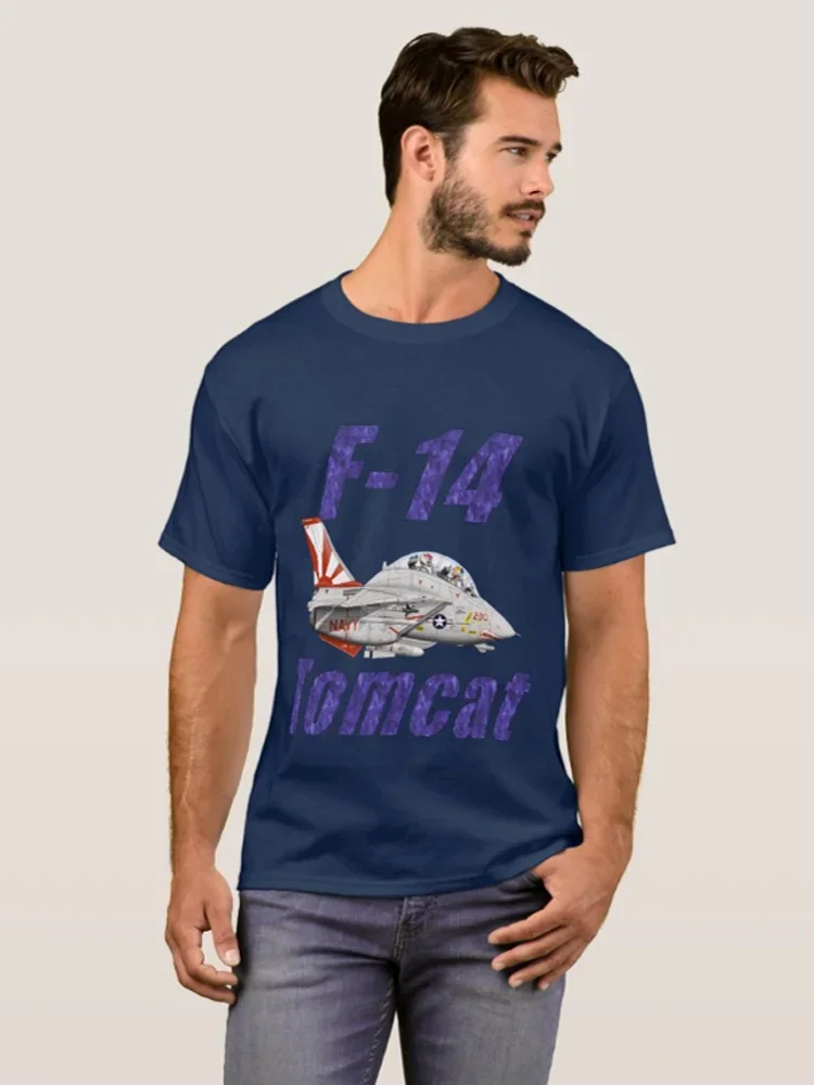 Cartoon Sundowners Squadron F-14 Tomcat Fighter T-Shirt 100% Cotton O-Neck Summer Short Sleeve Casual Mens T-shirt Size S-3XL - Image 3