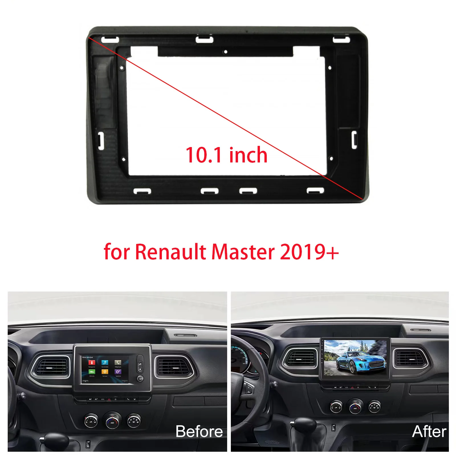 

for 2019+ RENAULT MASTER 10.1INCH Car accessories radio Android trim plastic dashboard screens audio frame