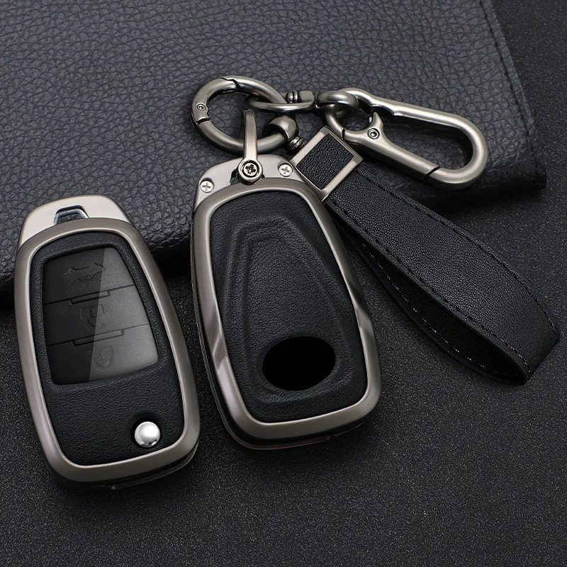 سبائك الزنك سيارة مفتاح القضية 3 زر الوجه المفاتيح التحكم عن بعد Fobs حامي غطاء سترة ل FAW Besturn X80 2018 2019 2020 #5