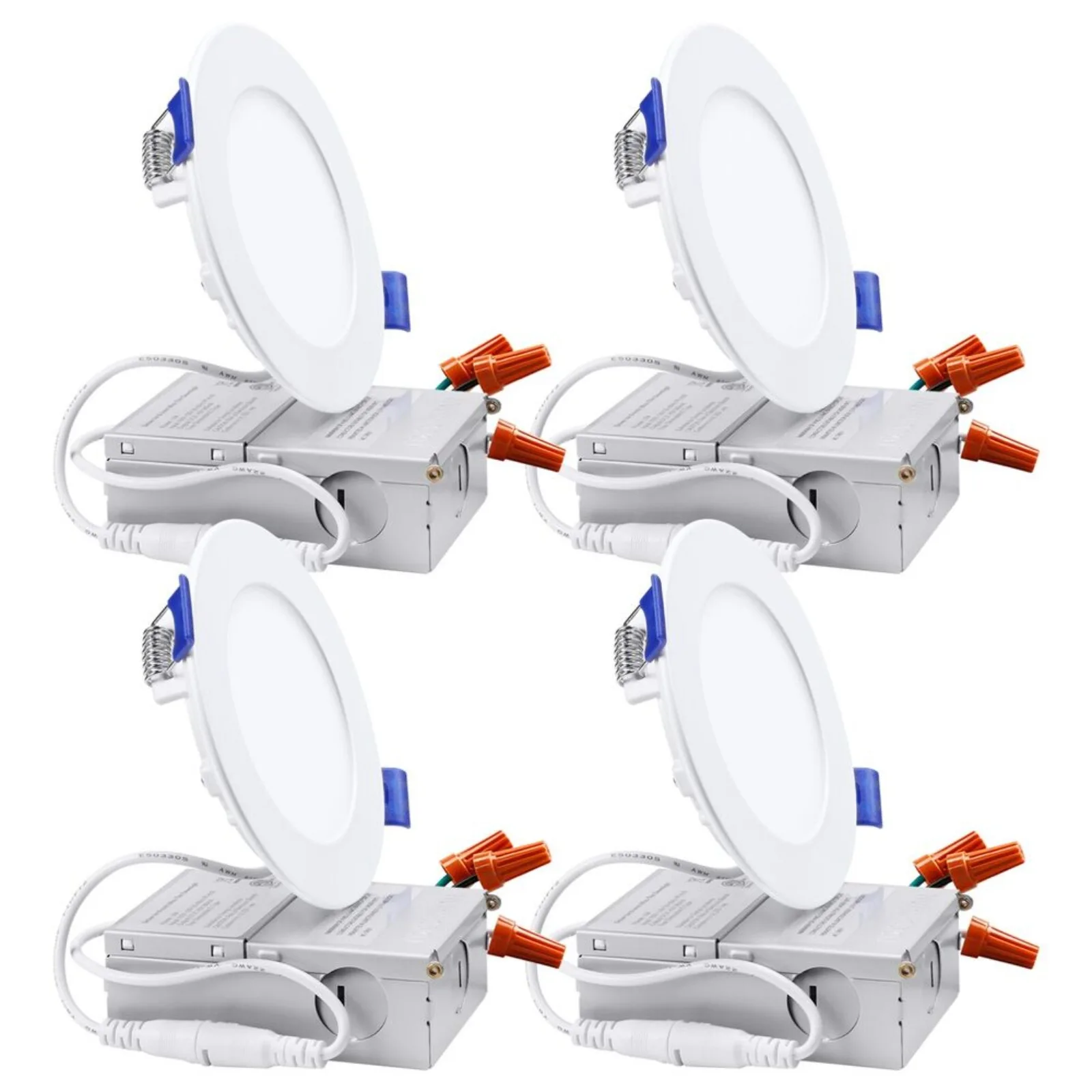 Luz de teto embutida ultra fina regulável, US 4 Pack, 4"