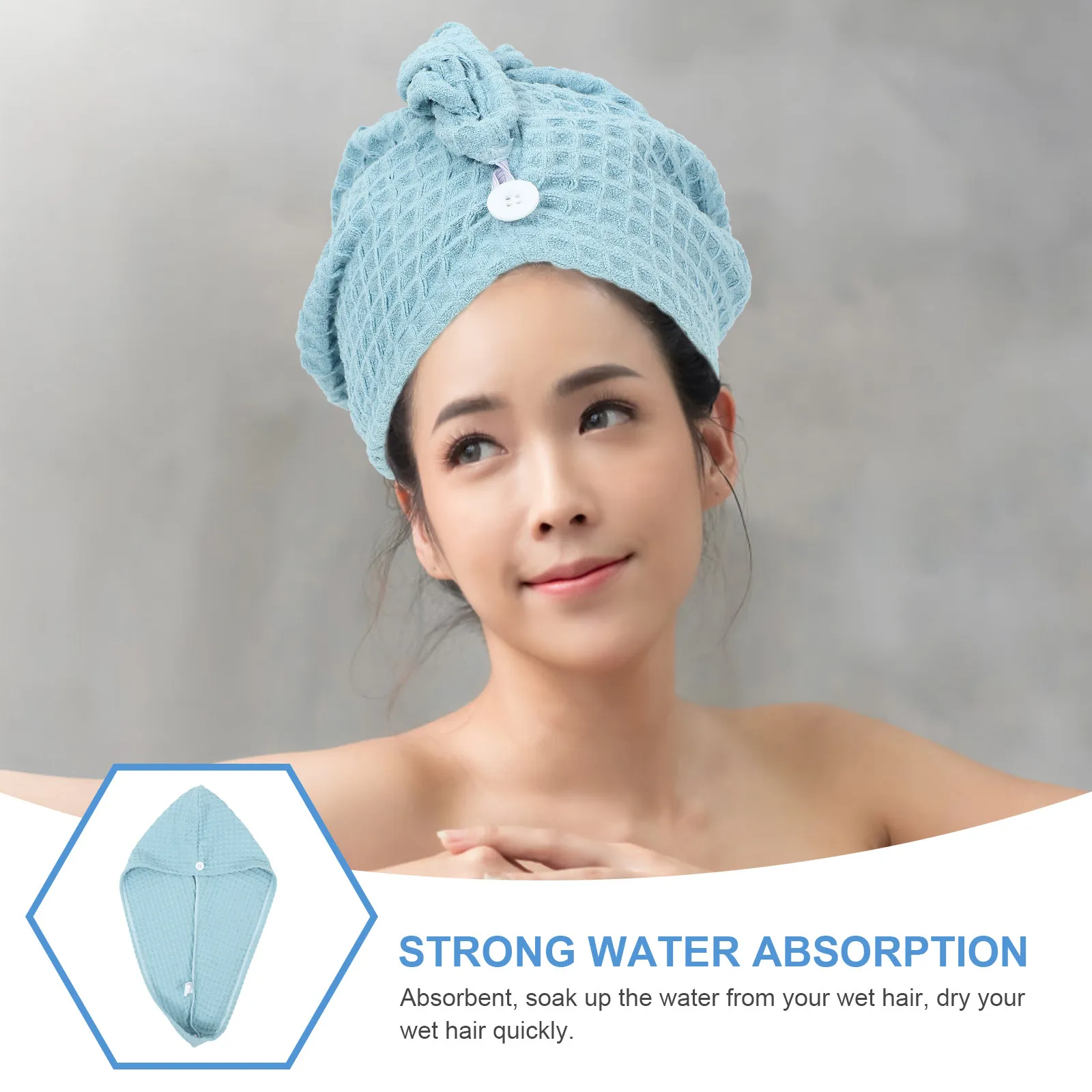 Hair Drying Cap Super Absorbent Fast Dry Towel Turban Wrap Shower Cap Quick Water Absorption Soft Comfortable Hair Dry Hat