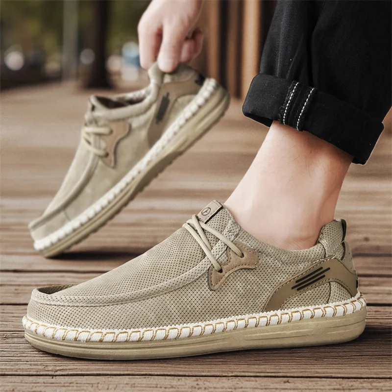 New Men Plus Size Casual Denim Canvas Shoes Flat Vulcanize Shoes Fashion British Designer Breathable Light Men Sneakers Loafers