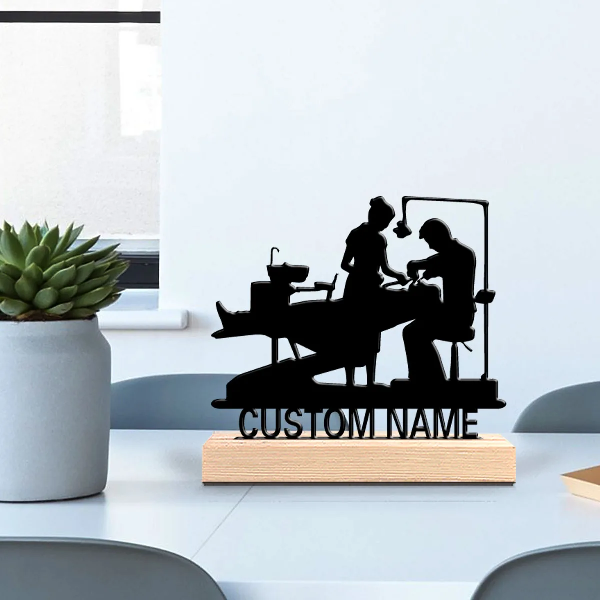 1pc Stylish Personalized Custom Dentist Metal Statues Suitable for Dentists Medical Staff Desktop Decorative Arts Office