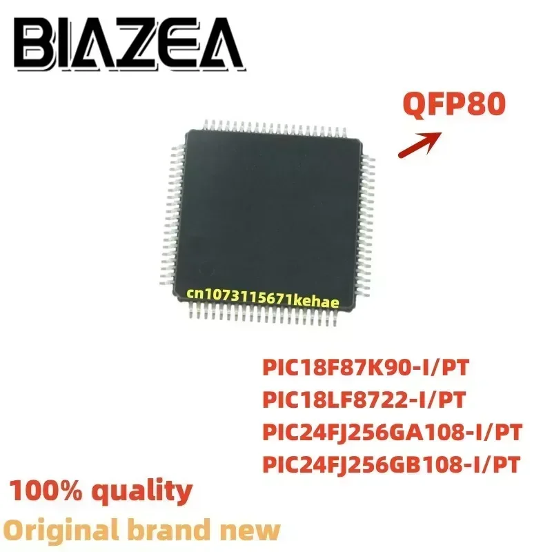 

1piece PIC18F87K90-I/PT PIC18LF8722-I/PT PIC24FJ256GA108-I/PT PIC24FJ256GB108-I/PT QFP80 Chipset