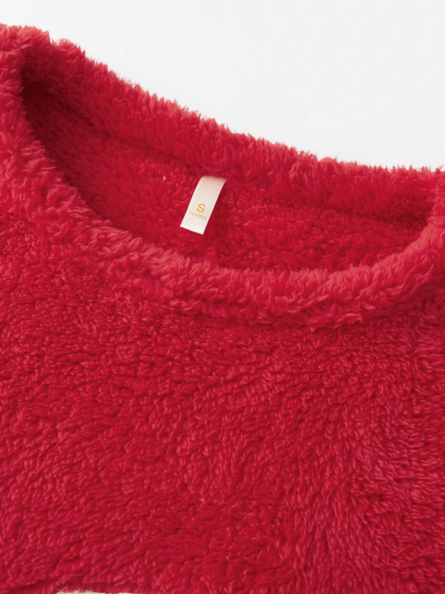 طقم بيجامة نسائي مريح من الصوف مع طباعة قلب ورقبة دائرية وأكمام طويلة فستان نوم لملابس نوم شتوية مريحة #1