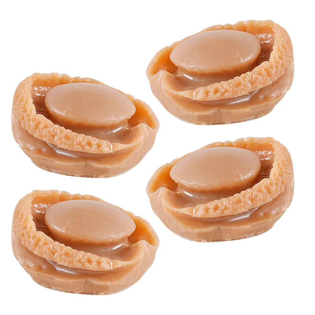 4 قطعة أذن البحر الصغيرة الغذاء مشرق اللون واقعية وهمية الغذاء الدعامة اكسسوارات المطبخ الصغيرة المشهد الصغير الحرفية الديكور #3