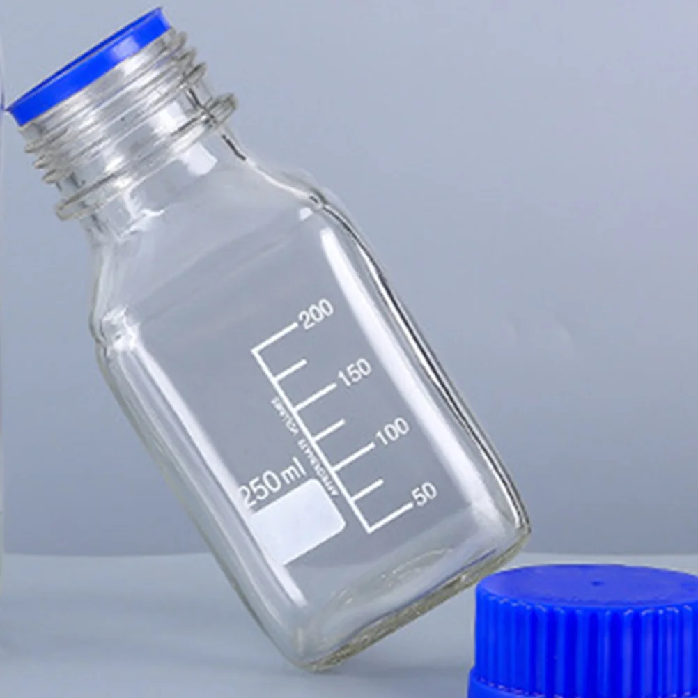 

2Pcs 250ml Bottles Reusable Storage Containers Graduated for Lab Sampling Home Industry Media Bottle 250ml