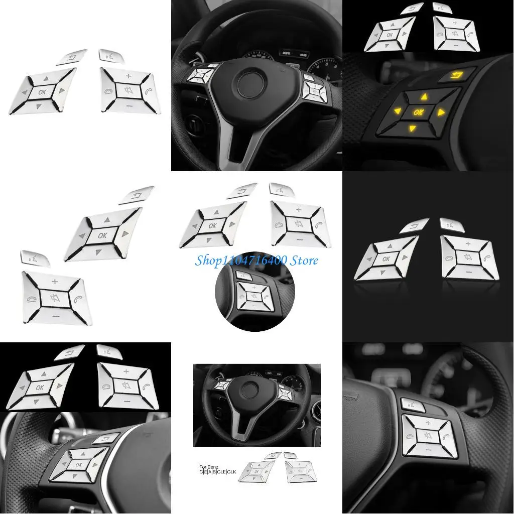 

y1gd Black Steering Wheel Control Button SwitchsTrim Cover Sticker for W176 W212 W204