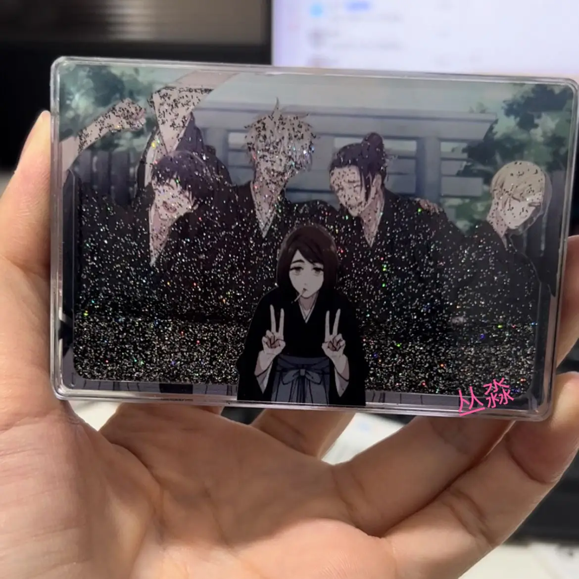 Jujutsu Kaisen Gojo Satoru Flowing Sand Mahjong Custom Picture Merchandise, Same Style as Liu Ma Blogger, Custom Acrylic Stand view 5