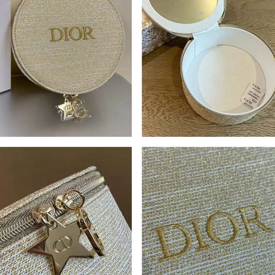 Christian Dior Dior’s Bag Women Round Cake Shaped Makeup Bag Multi-purpose Portable Lunch Box Storage Pouch Delicate All-season - view 5