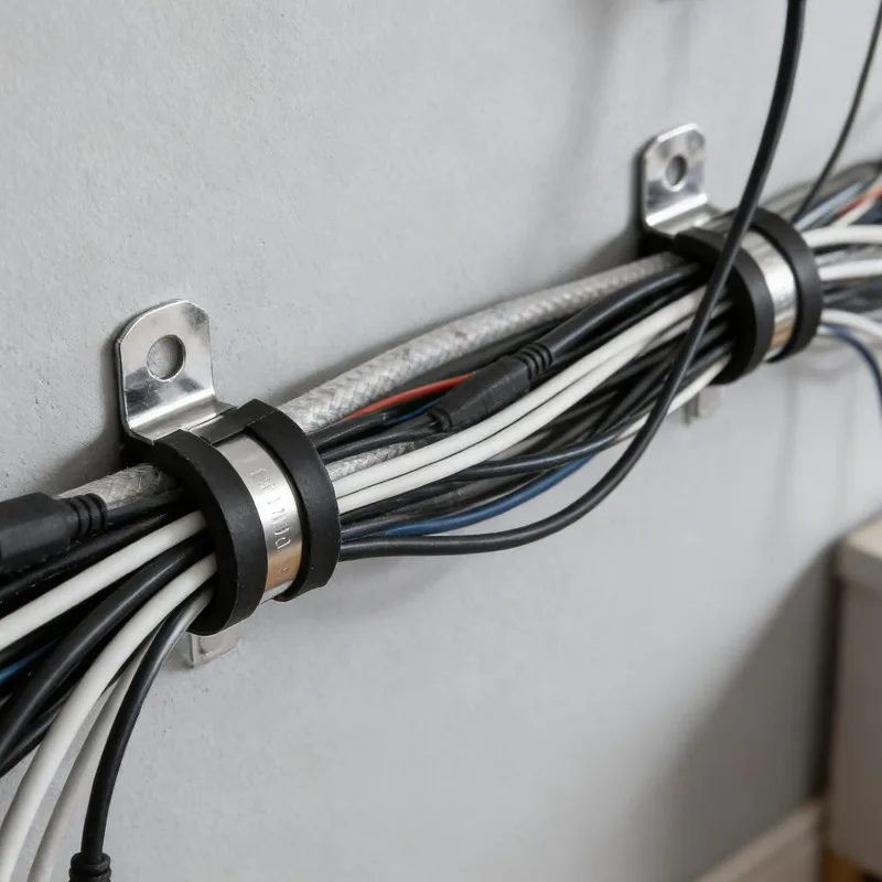 Cable Clamps Assortment Kit Stainless Steel Rubber Cushion Pipe Clamps Mounting Hose Pipe Fixed Fasteners Fitting Bracket