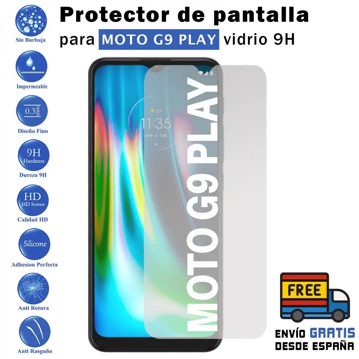 Motorola Moto G9 Play tempered glass screen Protector 9H for movil