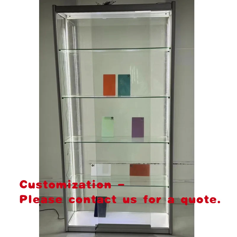 Vitrine de Parede com Estrutura de Alumínio e Iluminação, à Prova de Balas, para Exposição de Joias e Vidros - Mais Vendida