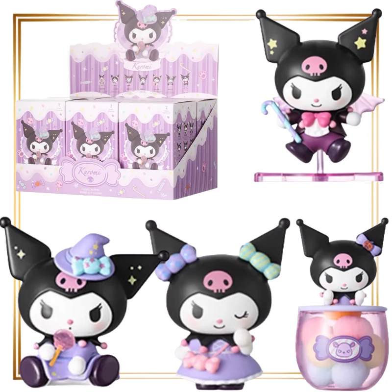 Miniso genuíno kuromi truque ou deleite série caixa cega ornamento de mesa boneca brinquedo saco sorte presente natal anime mercadoria