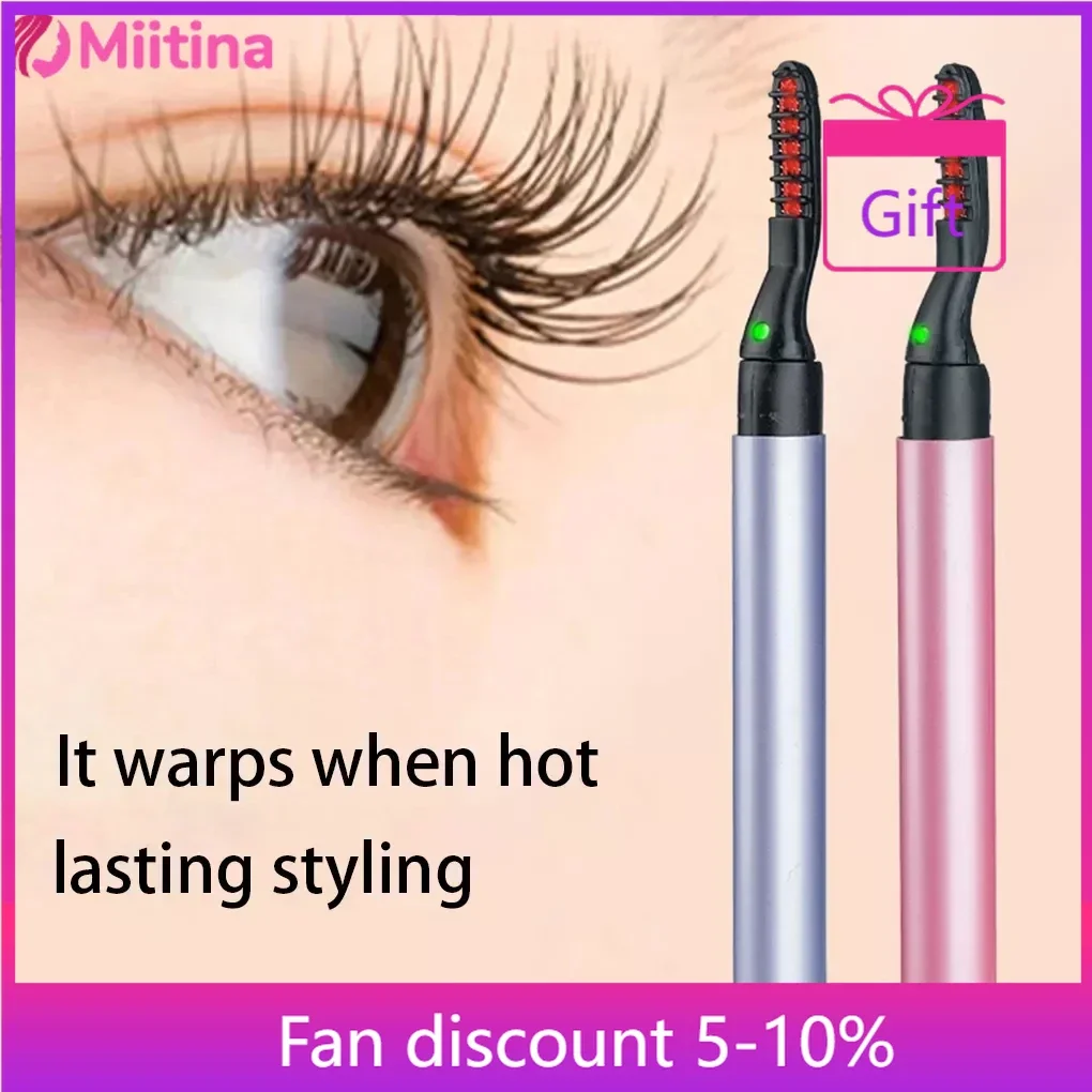 Electric eyelash curler with constant temperature curling device for long-lasting shaping of upper and lower eyelashes