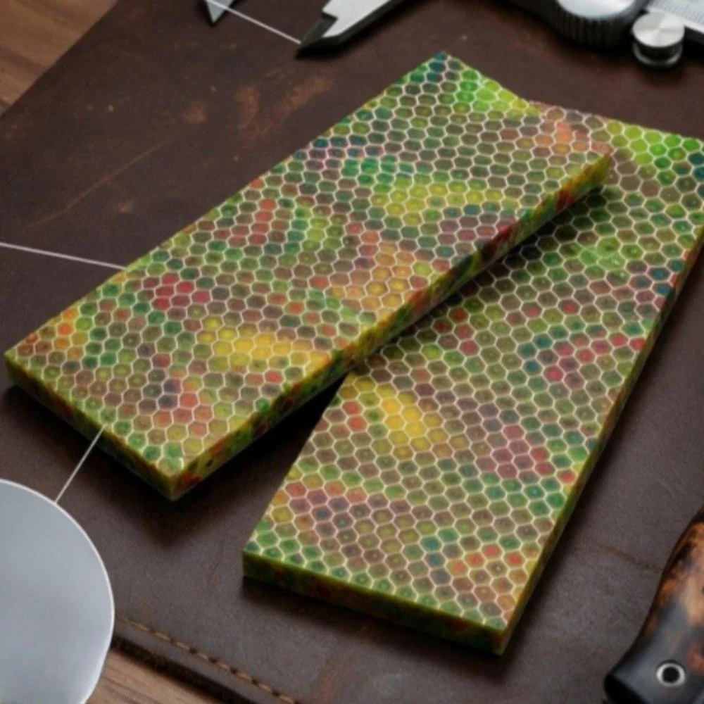 120X40X8MM 5 Colors Snake Skin Honeycomb Texture Knife Handle Resin Patch Materials DIY Handle Making Material