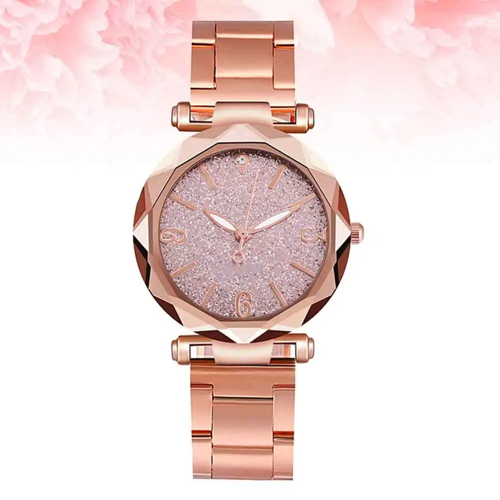 

Ladies Quartz Watches Fashion Stainless Steel Glittering Decorate Wrist Miss Decoration