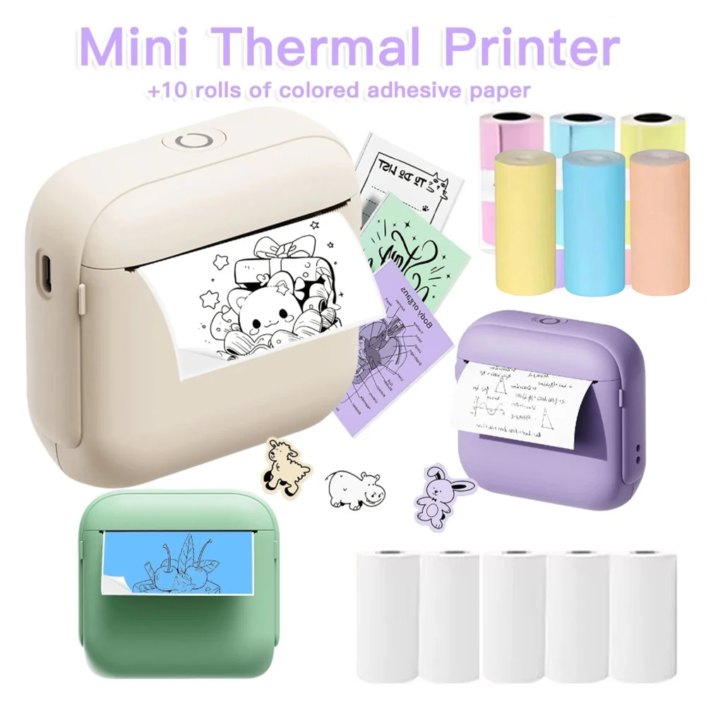 

Портативный мини-принтер, термопринтер, беспроводной Bluetooth-принтер для офиса/дома/журналов/заметок/меморандумов, модель X6.