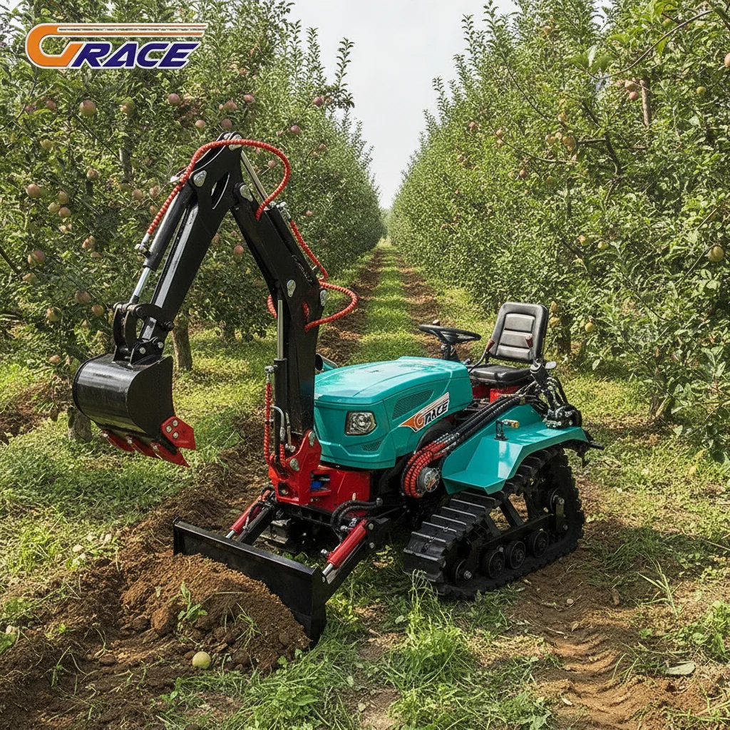 

25HP Multifunctional Crawler Tractor Diesel Engine Rubber Track Farm Cultivator Suitable Muddy Wet Farmland Operation