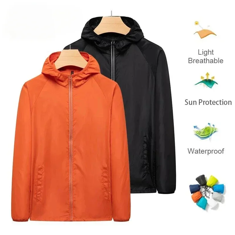 Men's Hiking Jackets Waterproof Women Sun Protection Windbreaker Camping Climbing Outdoor Coat Unisex Portable Clothes