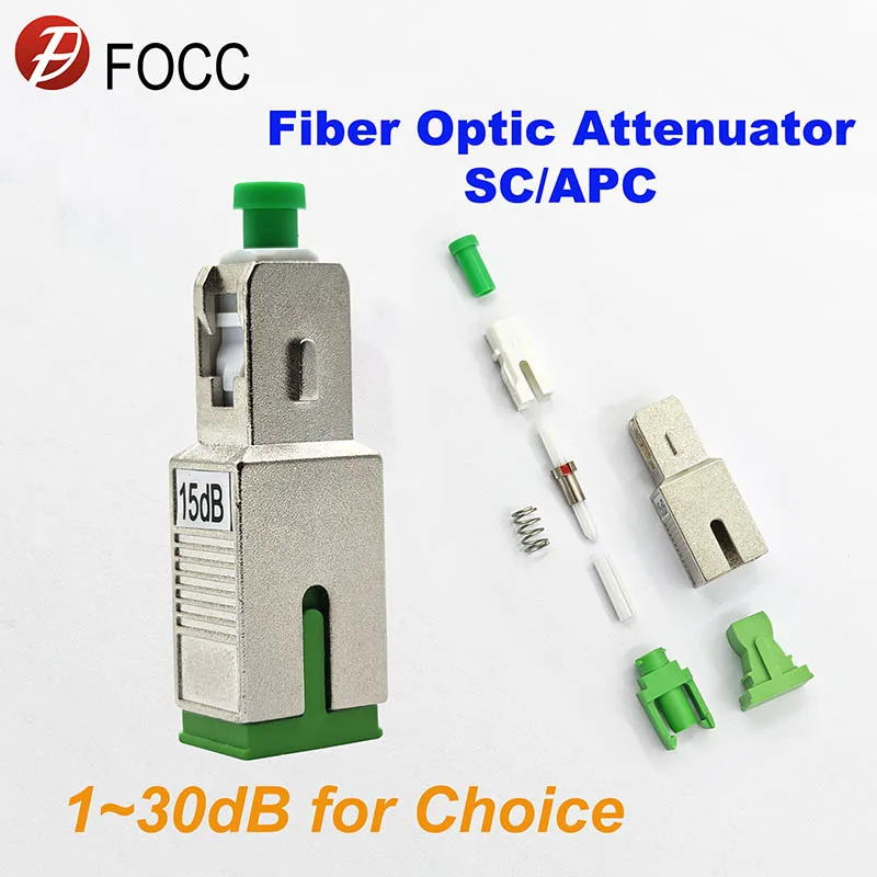 10pcs SC/APC Single Mode Male-Female Fixed Attenuator Low Insertion Loss 1-30dB FTTH Connector Flange Coupler 5dB 20dB 15dB