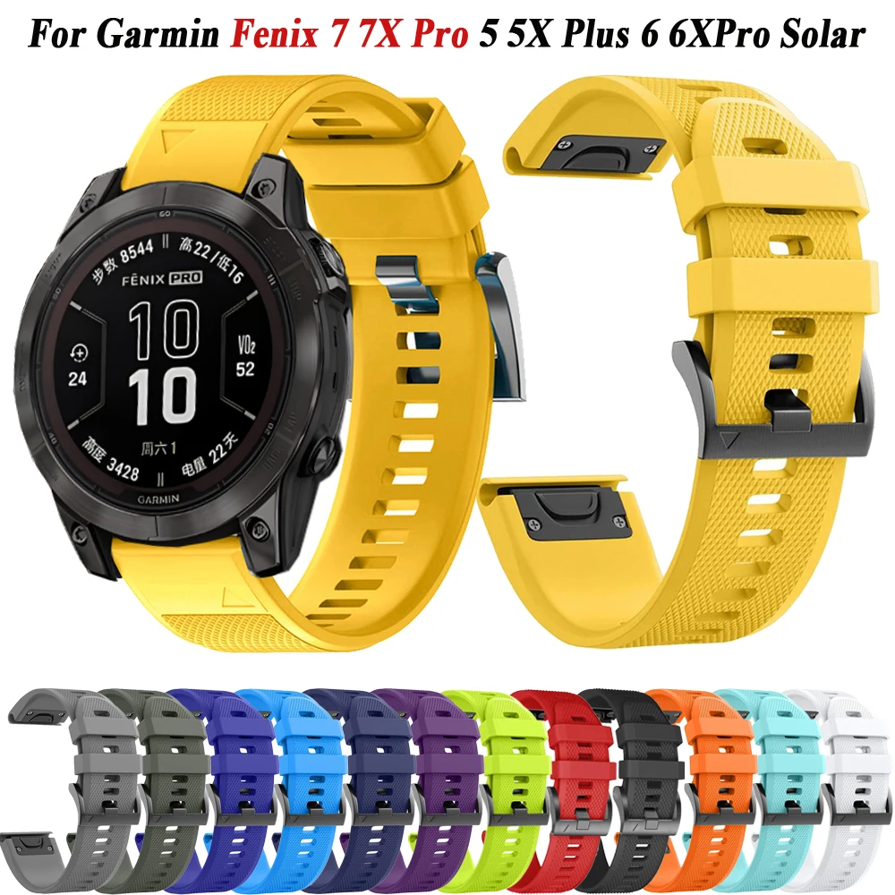 26 22MM Silicone Watchband For Garmin Fenix 7 7X Pro 5 5X Plus 6 6X Pro Epix 3HR Instinct 2 Quick Release Watch Wrist Band Strap