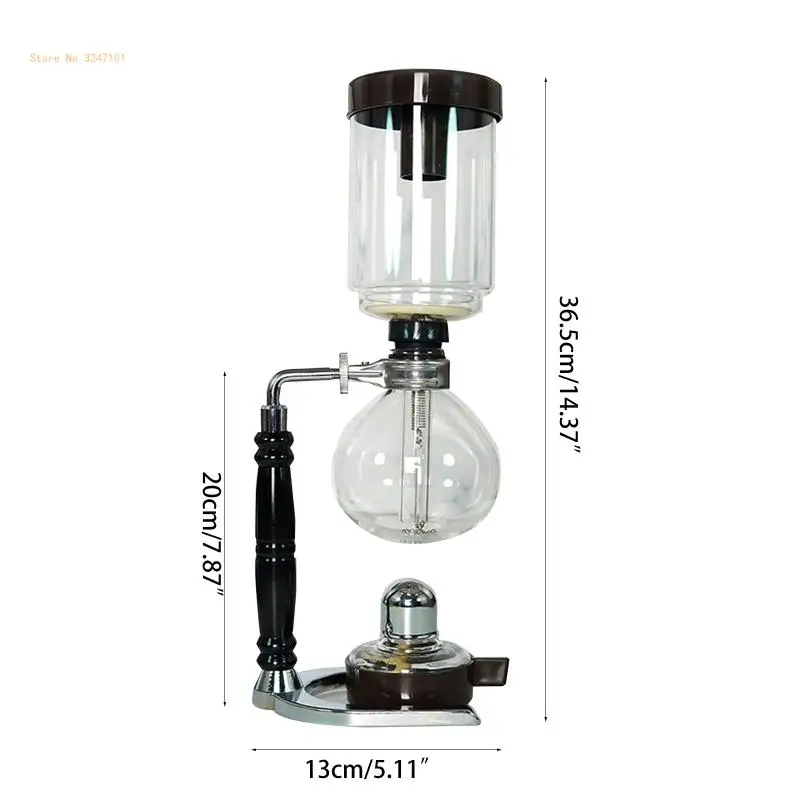 Syphon Coffee Maker Machine Coffee Siphon Brewer Brewing Pot Filter Bottle Dropship