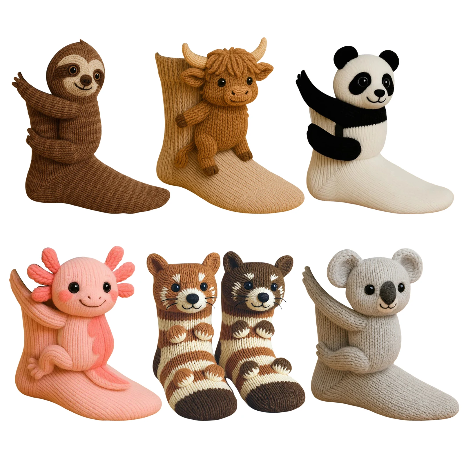 

﻿ 2026 New Animal Socks 1 Pair 3D Doll Socks Fashion Funny Knit Animal Socks Fashion Cartoon Animal Cotton Socks for Home Gifts