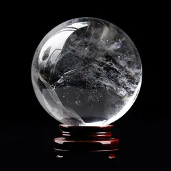 Natural White Clear Quartz Crystal Sphere Ball Healing Stone Reiki Decorations
