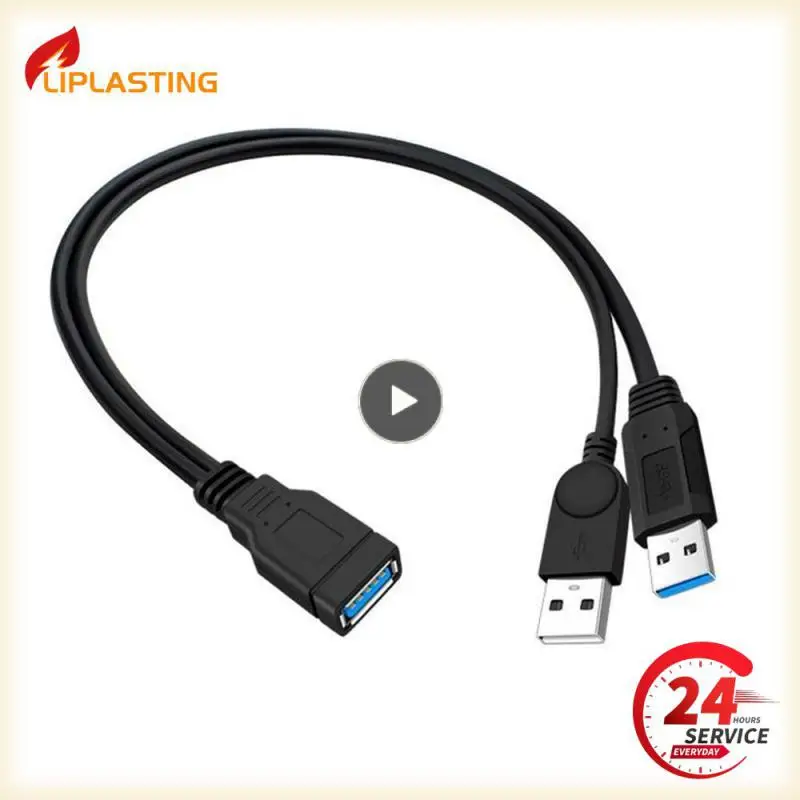 2.0 A Male to USB Female 2 Double Dual Power Supply USB Female Splitter Extension Cable HUB Charge for Printers