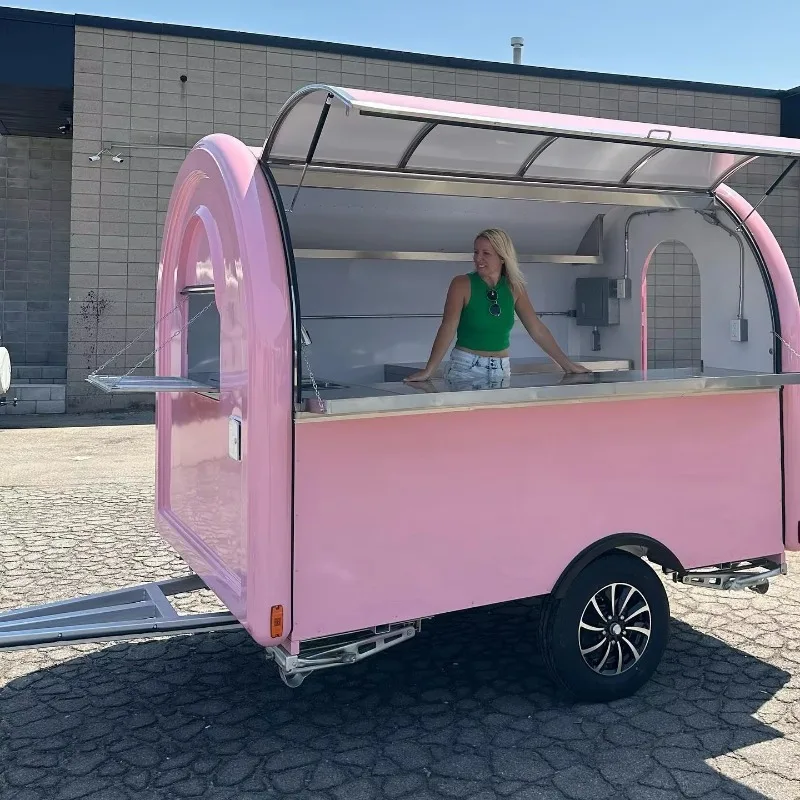Equipo móvil superior de la venta del carro del bocado de la calle del remolque del camión de la comida de la cocina de la pizza