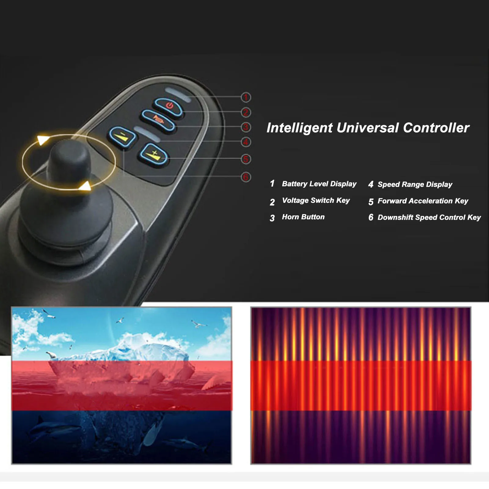 Electric Joystick Controller Short Circuit 45A DC24V Wheel Chair Joystick Controller Perfect Fit for Replacement