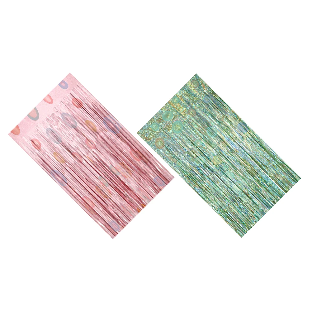 2Pcs Easter Decorative Curtain Exquisite Hanging Decor Festival Party Backdrop Home Office Corridor Adornment Fringe Backdrop