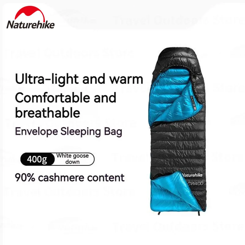 Naturehike Outdoor Duck Down Sleeping Bag Ultralight Portable 0°C~5°C Winter Camping Warm 1 Person Envelope 750FP Sleeping Bag