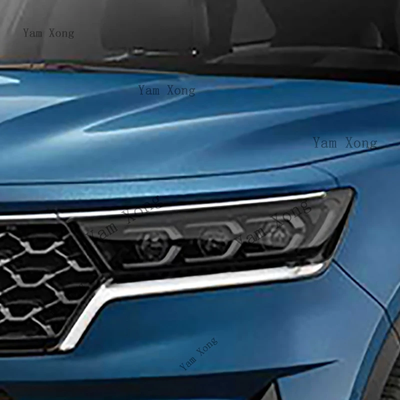 For KIA SORENTO Exterior Front Lamp Black Anti-Scratch Film Accessories Headlight Transparent Protective Films Golden Sticker