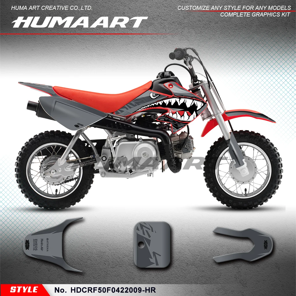 HUMAART Dirtbike Graphics Stickers Set for Honda CRF 50F CRF50 F 2004-2023, Replacement Parts,  HDCRF50F0422009-HR