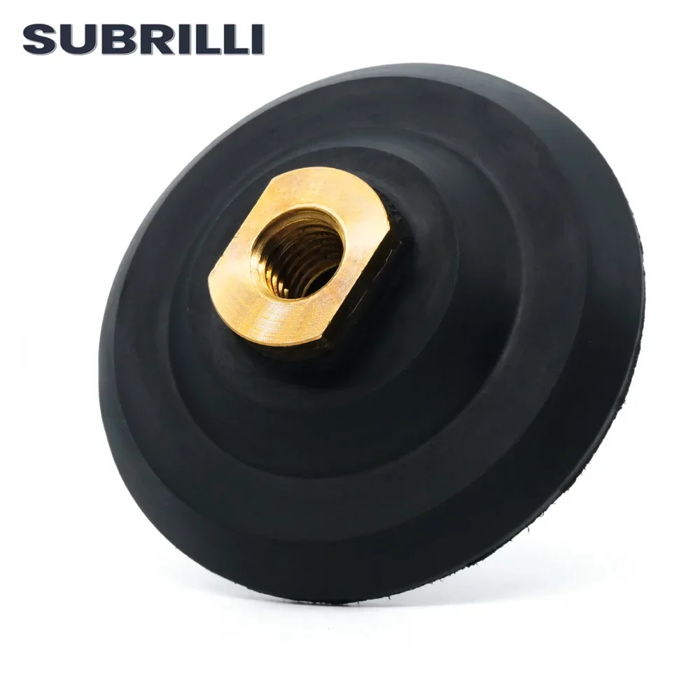 Subrilli 4 "almofada de borracha do apoio 98mm que lixam a ferramenta de volta acima do diamante da almofada para a almofada de lustro do mármore do granito do polidor m14 5/8-11 da linha