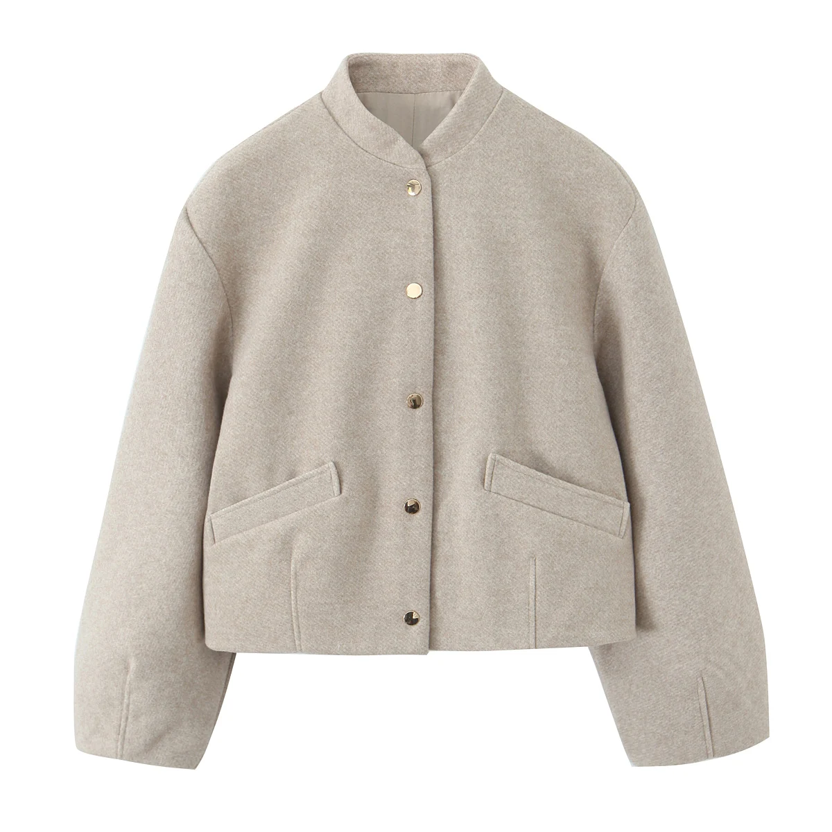 DUOPERI femmes solide Bomber vestes mode avec poches décontracté col rond manches longues femme élégante Chic dame tenues