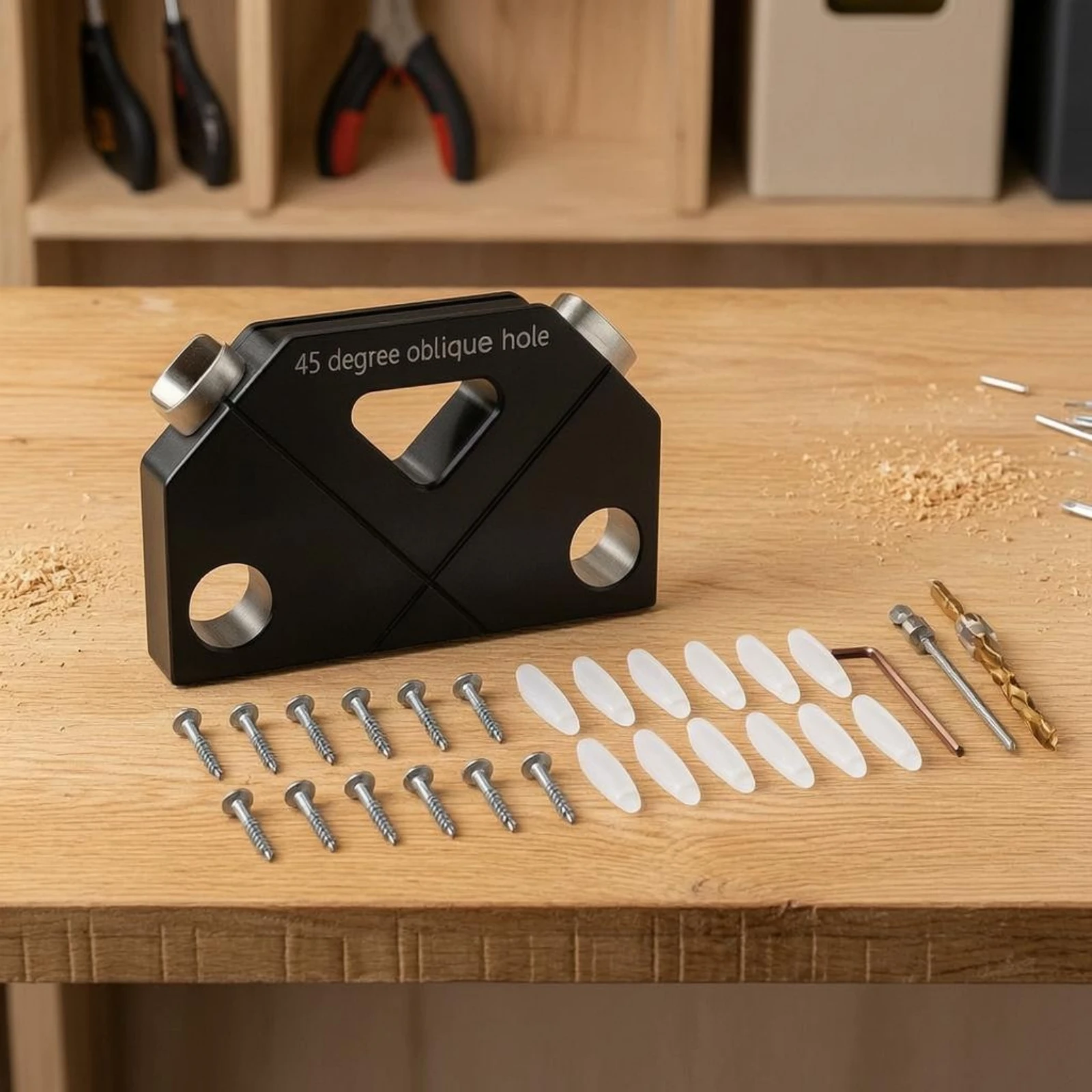 

45 Degree Oblique Hole Jig Compact 45 Degree Drill Guide Jig Oblique Hole Positioner Black Corner Drilling Block Accurate