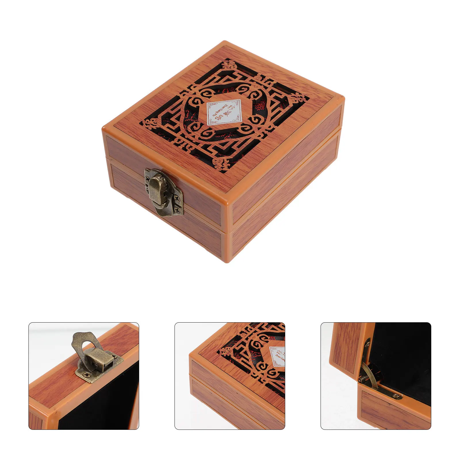 

Wood Jewelry Box Lockable Retro Style Felt Lined Storage Case for Rings Necklaces Bracelets Organizer Wood Jewelry Holder