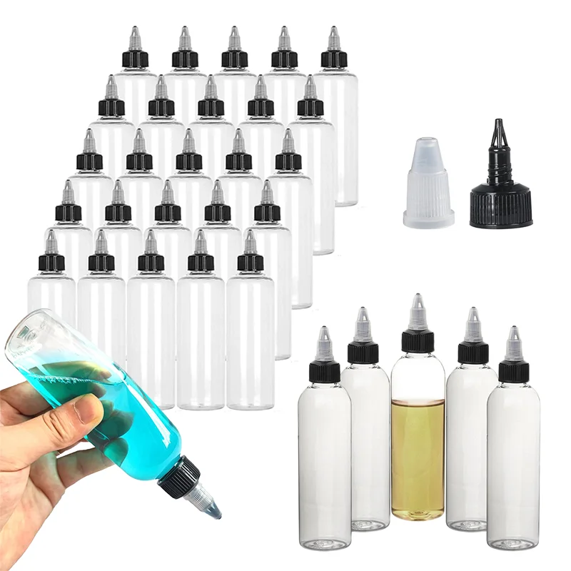 100Pcs 30-250ml Plastic Squeeze Dispensing Bottles with Twist Cap Multi Purpose Bottles for Crafts Art Glue Liquid Household