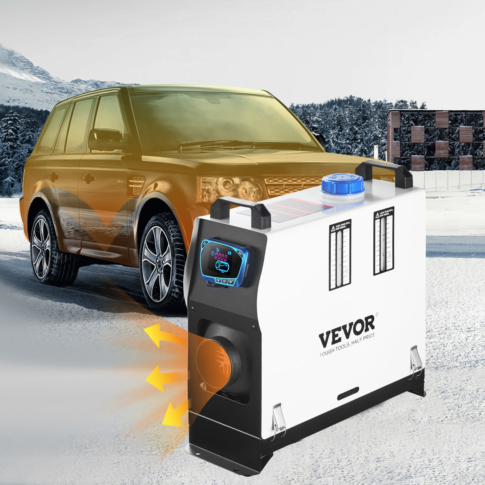 VEVOR Diesel Air Heater All In one,One Air Outlet,8KW Diesel Heater,Fast Heating,Parking Heater w/Red LCD Switch,Remote Control